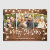 Frohe Weihnachten Rustic 3 FOTO Magnetkarte (Vorderseite)