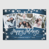 Frohe Weihnachten Rustic 3 FOTO Magnetkarte (Vorderseite)