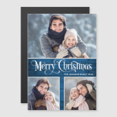 Frohe Weihnachten Rustic 3 FOTO Magnetkarte (Vorne/Hinten)