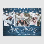 Frohe Weihnachten Rustic 3 FOTO Magnetkarte (Vorderseite)