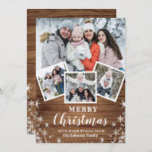 Frohe Weihnachten Rustic 4 Foto Collage Familie (Vorne/Hinten)