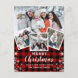 Frohe Weihnachten Rustic 4 FOTO Collage Gruß Postkarte