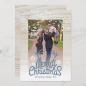 Frohe Weihnachten Rustic Antlers Foto String Light (Vorne/Hinten)