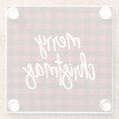 Frohe Weihnachten Rustic Buffalo Kariert Glasuntersetzer (Rückseite)