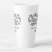 Frohe Weihnachten Rustic Ribbon Familienname Milchtasse (Vorderseite)