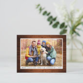 Frohe Weihnachten Rustic Wood Family Foto Postkarte (Stehend Vorderseite)