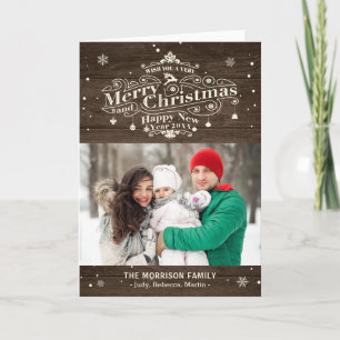 Frohe Weihnachten Rustic Wood Typografy Foto