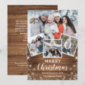 Frohe Weihnachten Rustikal 4 Foto Gruß QR-Code (Vorne/Hinten)