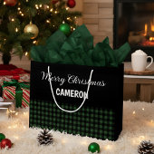 Frohe Weihnachten Rustikal grün & schwarz Buffalo Große Geschenktüte