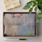 Frohe Weihnachten Rustikal Holz und Niedlicher rot Seidenpapier (Geschenk)