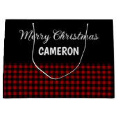 Frohe Weihnachten Rustikal Red & Black Buffalo Kar Große Geschenktüte (Vorderseite)