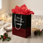 Frohe Weihnachten Rustikal Red & Black Buffalo Kar Mittlere Geschenktüte