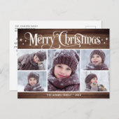 Frohe Weihnachten Rustikale 5 FOTO Grußurlaub Postkarte (Vorne/Hinten)