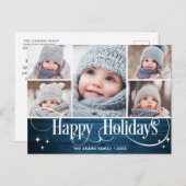 Frohe Weihnachten Rustikale 5 FOTO Grußurlaub Postkarte (Vorne/Hinten)