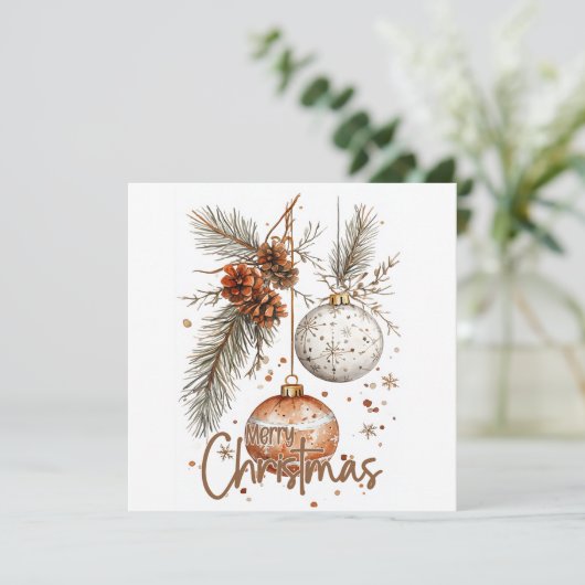 Frohe Weihnachten Rustikale Begrüßung (Stehend Vorderseite)