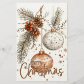 Frohe Weihnachten Rustikale Begrüßung Briefpapier (Rückseite)