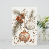 Frohe Weihnachten Rustikale Begrüßung Briefpapier (Stehend Vorderseite)