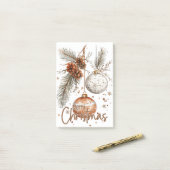 Frohe Weihnachten Rustikale Begrüßung Post-it Klebezettel (Auf Schreibtisch)