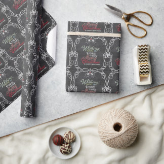 Frohe Weihnachten Rustikale Chalkboard-Mistletos Geschenkpapier