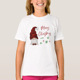 Frohe Weihnachten Rustikale Country Girl Gnome Hol T-Shirt