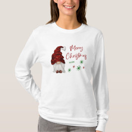 Frohe Weihnachten Rustikale Country Girl Gnome Hol T-Shirt