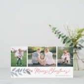 Frohe Weihnachten Rustikale Flora 3 Foto Collage (Stehend Vorderseite)