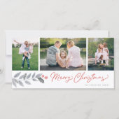 Frohe Weihnachten Rustikale Flora 3 Foto Collage (Vorderseite)