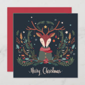 Frohe Weihnachten Rustikale Floral Reindeer person (Vorne/Hinten)