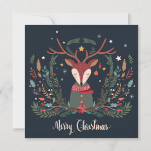 Frohe Weihnachten Rustikale Floral Reindeer person