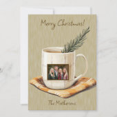 Frohe Weihnachten Rustikale Foto Tasse Flat Holida (Vorderseite)