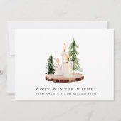 Frohe Weihnachten | Rustikale Kerzen Pinienbäume (Vorderseite)