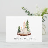 Frohe Weihnachten | Rustikale Kerzen Pinienbäume (Stehend Vorderseite)