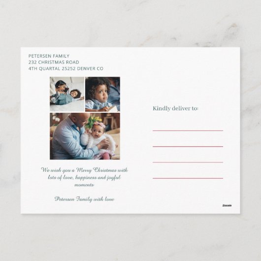 Frohe Weihnachten rustikale moderne Blumenwelt 4 F (Rückseite)