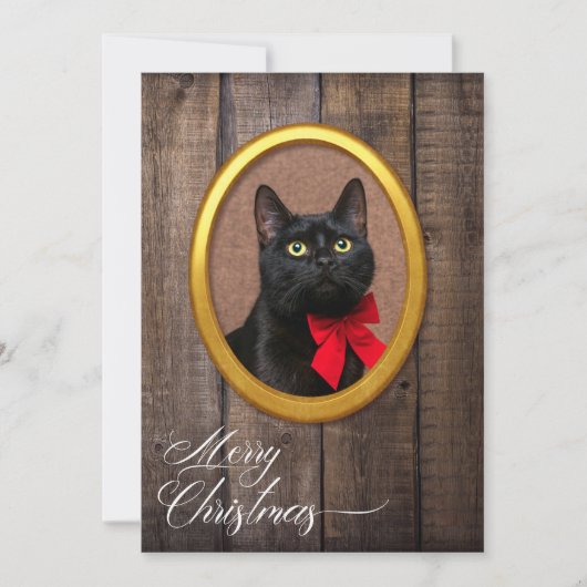 Frohe Weihnachten Rustikale Niedliche goldene Rahm (Vorderseite)