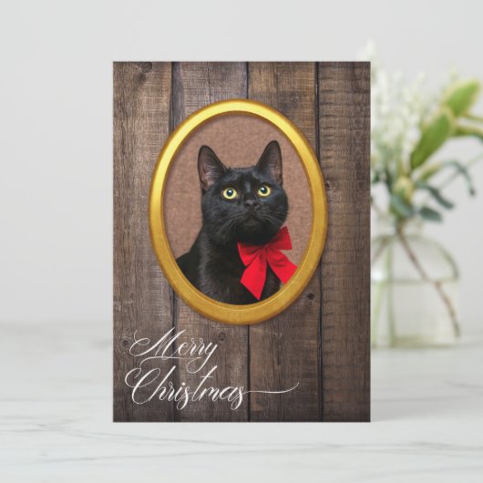 Frohe Weihnachten Rustikale Niedliche goldene Rahm (Stehend Vorderseite)