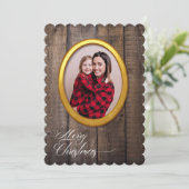 Frohe Weihnachten Rustikale Niedliche Rahmen hinzu (Stehend Vorderseite)