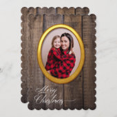 Frohe Weihnachten Rustikale Niedliche Rahmen hinzu (Vorne/Hinten)