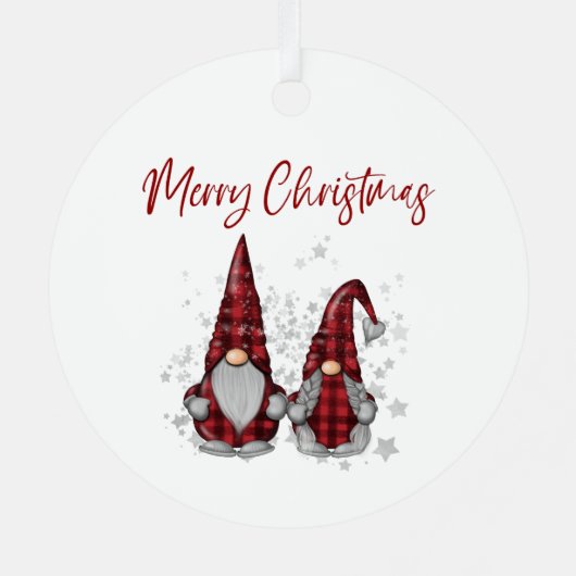 Frohe Weihnachten Rustikale Nomaden in Red Buffalo Ornament Aus Metall (Rückseite)