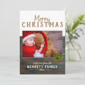 Frohe Weihnachten Rustikale Pine Holiday Fotokarte (Stehend Vorderseite)