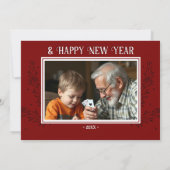 Frohe Weihnachten Rustikale Red Family Foto Urlaub (Rückseite)