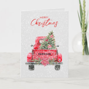 Frohe Weihnachten Rustikale Red Truck Urlaubskarte