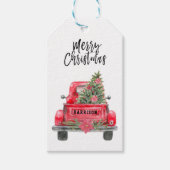 Frohe Weihnachten Rustikale Red Truck Weihnachtsge Geschenkanhänger (Vorderseite)