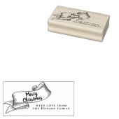 Frohe Weihnachten Rustikale Ribbon Familie Gruß Gummistempel (Stempel)