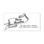Frohe Weihnachten Rustikale Ribbon Familie Gruß Gummistempel (Prägung)