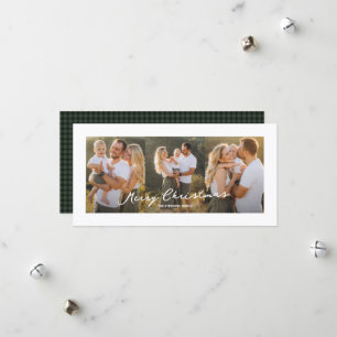 Frohe Weihnachten rustikale Schrift drei Fotos