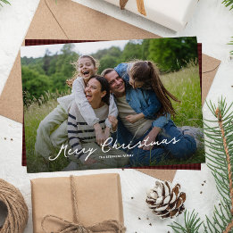 Frohe Weihnachten rustikale Schrift rote Karo Foto