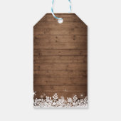 Frohe Weihnachten Rustikale String Lights Schneefl Geschenkanhänger (Rückseite)