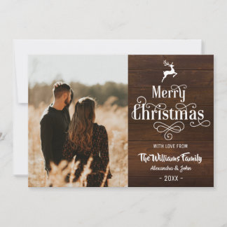 Frohe Weihnachten Rustikale Typografie Holz Foto