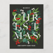 Frohe Weihnachten Rustikale Unternehmensgrüße Post Postkarte (Vorderseite)