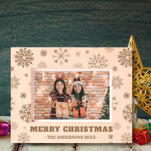 Frohe Weihnachten rustikale Weihnachtsfeier Foto a Geätzte Rahmen